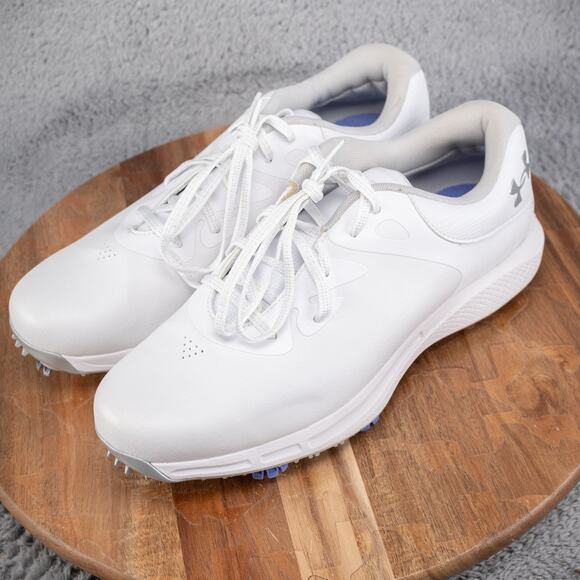 Under Armour Charged Breathe 2 Womens Golf Shoes Size 10 White Leather Spikeless - Picture 3 of 9